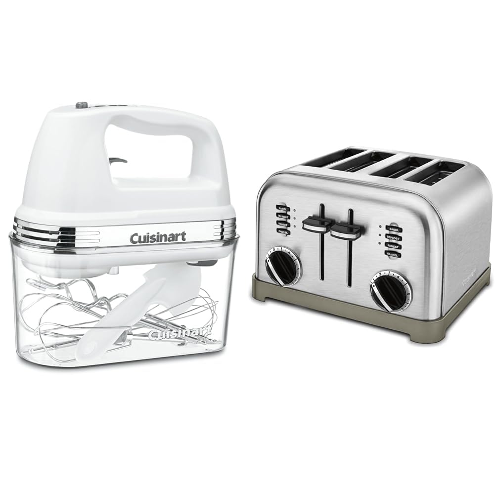 Cuisinart Power Advantage Plus 9-Speed Hand Mixer Bundle with 4 Slice Toaster Oven Stainless Steel