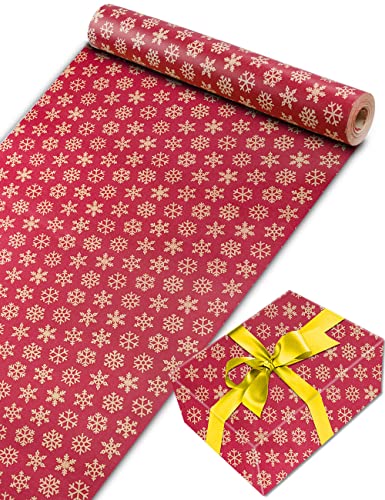 Rollo de papel de regalo de Navidad, 44 cm x 30 m, Toyopor 13 estilos, papel de embalaje reciclado respetuoso del medio ambiente para elegir, vacaciones, fiestas, Papá Noel Cover