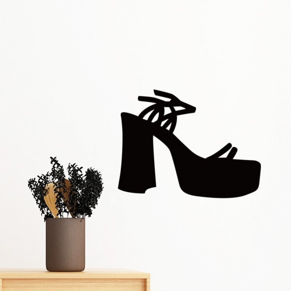 Sticker mural talons hauts noir 80cm pour deco de chambre elegante