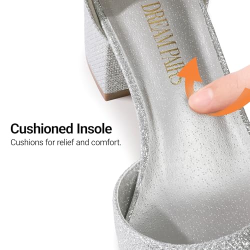 Image of DREAM PAIRS ANNEE Pointed Toe Low Chunky Heels Pump Shoes