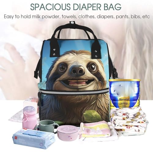 Sac à dos à langer grande capacité imperméable avec imprimé