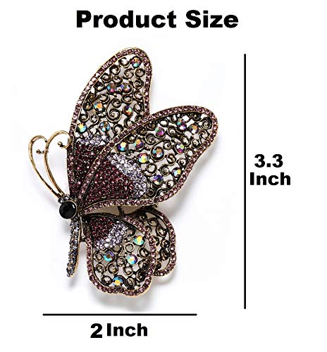Image of Variety Styles Butterfly Brooch - Multi-Color Rhinestone Crystal Brooch Pin Cute Butterfly Shape Corsages Brooches Decoration Gift for Women