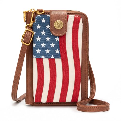 Montana West American Flag Phone Purse for Women Patriotic Crossbody Bag American Pride Cellphone Purse With Removable Strap MW-HB-1385-183RD