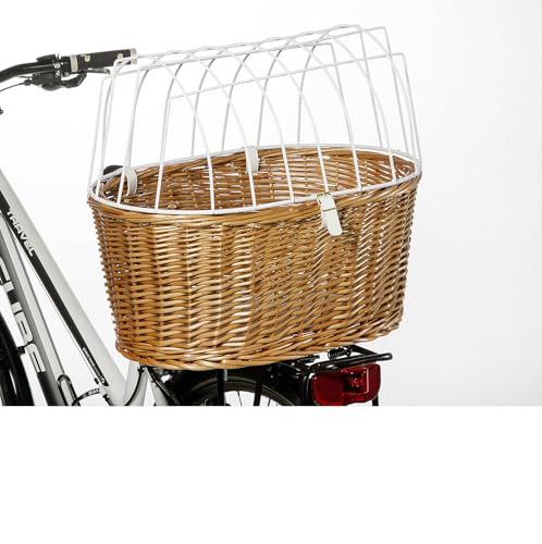 Aumüller Fahrrad-Tierkorb mit Halter, L: 52 cm + Schutzhaube - Gepäckträgermontage