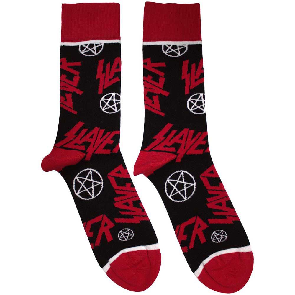 Slayer Unisex Ankle Socks Logos and Pentagrams (Black) (UK Size 4-7) Official