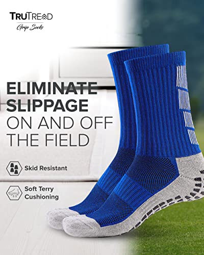 Trutread Non Slip Soccer Socks Mens | 4 Pairs | Non Skid Grip | Football Basketball Sport #TOP1