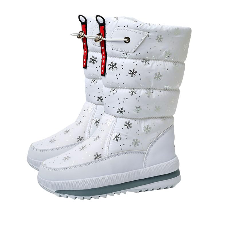 Women's Medium-cut Snow Boots Winter Water-Resistant Fur Lined Frosty Warm Anti-Slip Boot