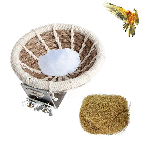 Tfwadmx Bird Cage Nest, Cotton Rope - Bird Breeding Nest Bed with Coconut