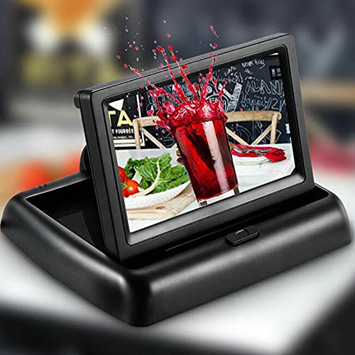 Riloer Rear View Camera Kit, 4.3 Inch HD TFT LCD Monitor + Waterproof Reversing Camera for Most of 12V-24V Cars, Night Vision