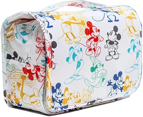 Miniatura 1 de Finex Mickey Colorful Cartoon in White Background Neceser de ducha con asa y gancho para colgar para viajes, cuidado de la piel, herramientas de