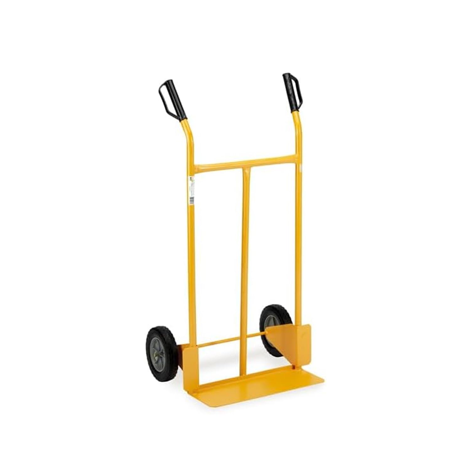 Carrello Portapacchi con Manopole Antiscivolo e Paracolpi in Acciaio Rinforzato Giallo, Carrello Trasporto con Ruote Pneumatiche, Portata 200 kg, 110x46x56 cm