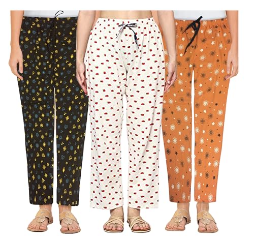 Image of AFRA Printed Cotton Pyjama Combo Pack of 3