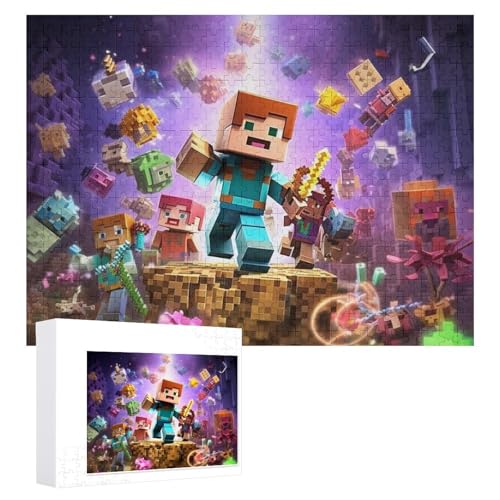 マインクラフト 木製ジグソーパズル 2000ピース アニメパズル インテリア用 コレクション 趣味時間 大人 子供向け 誕生日ギフト 壁飾り 初心者にも 70x100cm