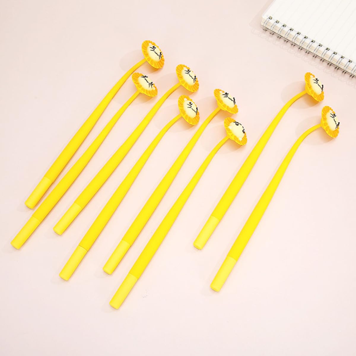 Alipis 10 Penne Inchiostro Gel Giallo per Scrittura Scorrevole, Pratiche e Facili da Usare, in Plastica e Silicone, per Compiti e Diari Scolastici