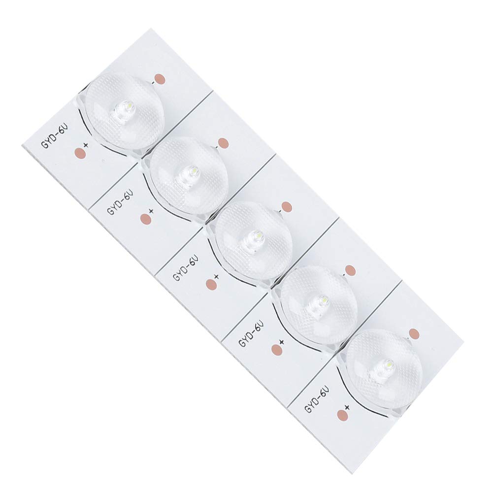 Perles de lampe SMD, perles lumineuses à usage général avec filtre à lentille optique couleur de lumière blanche pour réparation de TV LED 6V(20 Pcs)