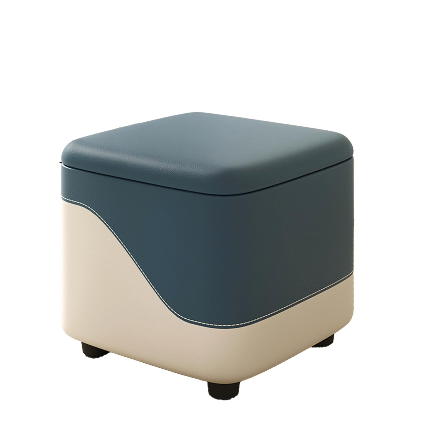 Banc de rangement cuir bleu pour éliminer le désordre dans la chambre