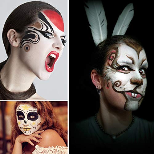 Loijon Kit de Pintura de Rosto 18 Cores Lavável à Base de Água Pintura Corporal Com 2 Pincéis Paleta