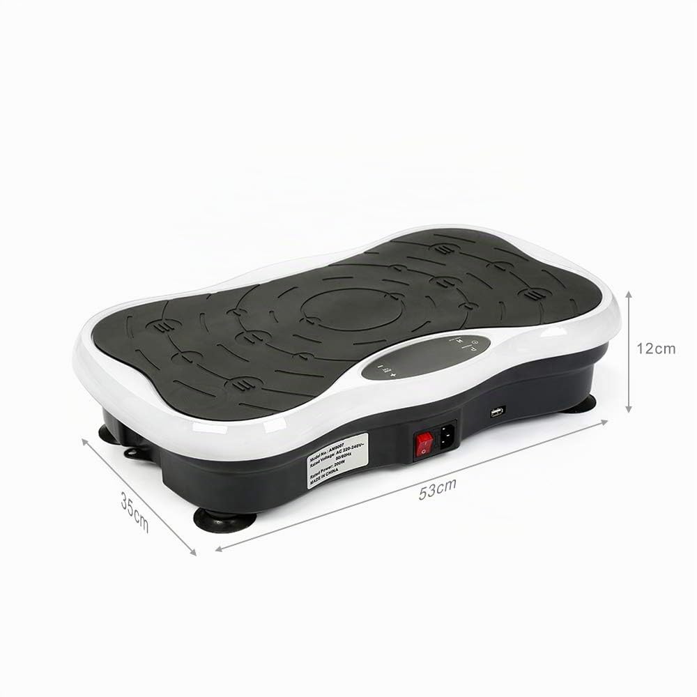 vibrante Fitness vibrationsgerät professionnel avec magnetfeldtherapie zugseil HRP100 Compacteur à plaque vibrante Surface antidérapante en entraînement Écran LED, weiß