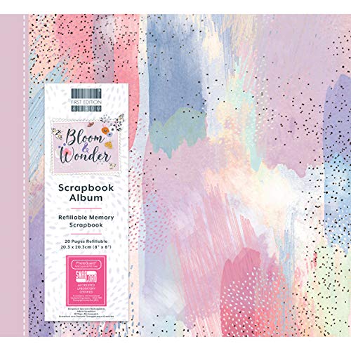 First Edition FEALB104 Bloom & Wonder 8" x 8" | 10 Inserts, 20 Pages | Snap-Load Technology | Refillable | Acid, Lignin & PVC | for Scrapbooking, Memory Keeping, Photo Albums, Multicolour, 8x8