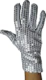 Adult's Right Handed Single Silver Sequin Glove Costume Accessory