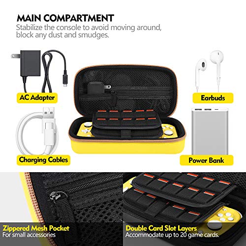 image for MoKo Carry Case Compatible with Nintendo Switch Lite, Fits AC Wall Cha