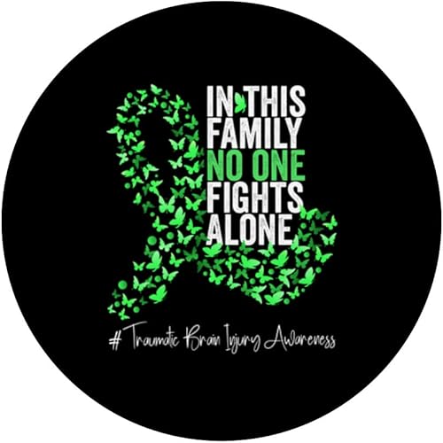 Miniatura 3 de Mes de concientización sobre lesiones cerebrales traumáticas PopSockets de cinta verde PopGrip intercambiable