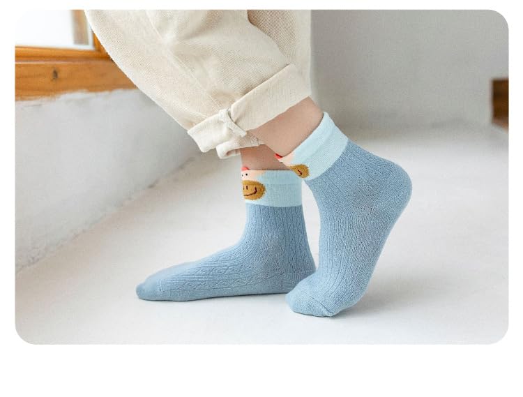 Image of Pink Socks for Girls, Calf length, Soft Pure Cotton, Lightweight & Breathable, 1 to 9 Years, Pack of 5, Designer socks, Gift Option