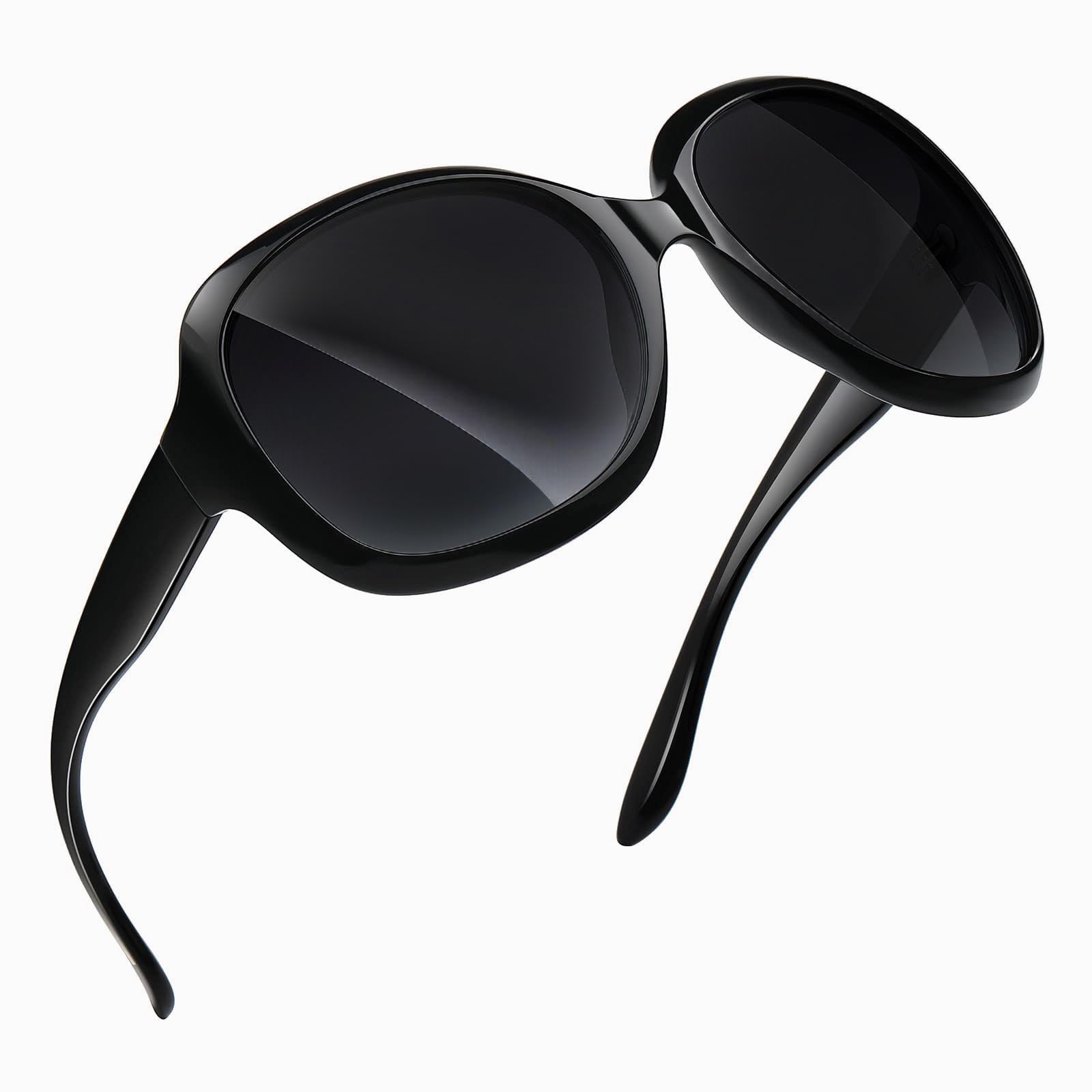 Oversized Black Polarized Sunglasses Womens Fashion Big Driving Sun Glasses Trendy Ladies Uv400 Protective Large Sunnies Shades 2025