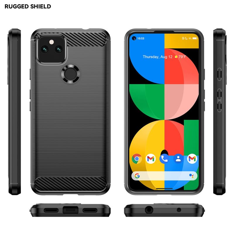 Image of Hybrid Carbon Fiber Back Case for Google Pixel 5 (Black)