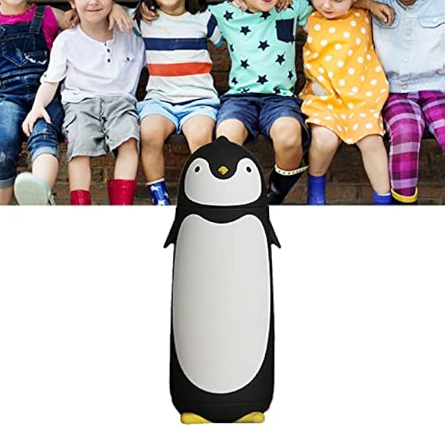 Fdit Stainless Steel Penguin Vacuum Insulated Tumblers Travel Mug Tea Water Bottle Coffee Flask for Home Office School (Black)