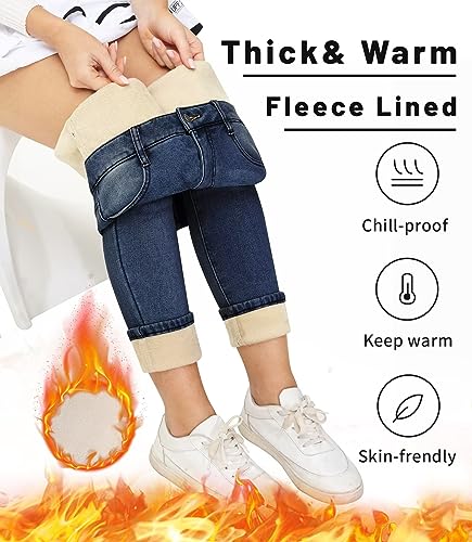 ZQIWIN Women's Fleece Lined Jeans Warm Fleece Lined Pants Women 2023 Winter Flannel Skinny Leggings Jeans2