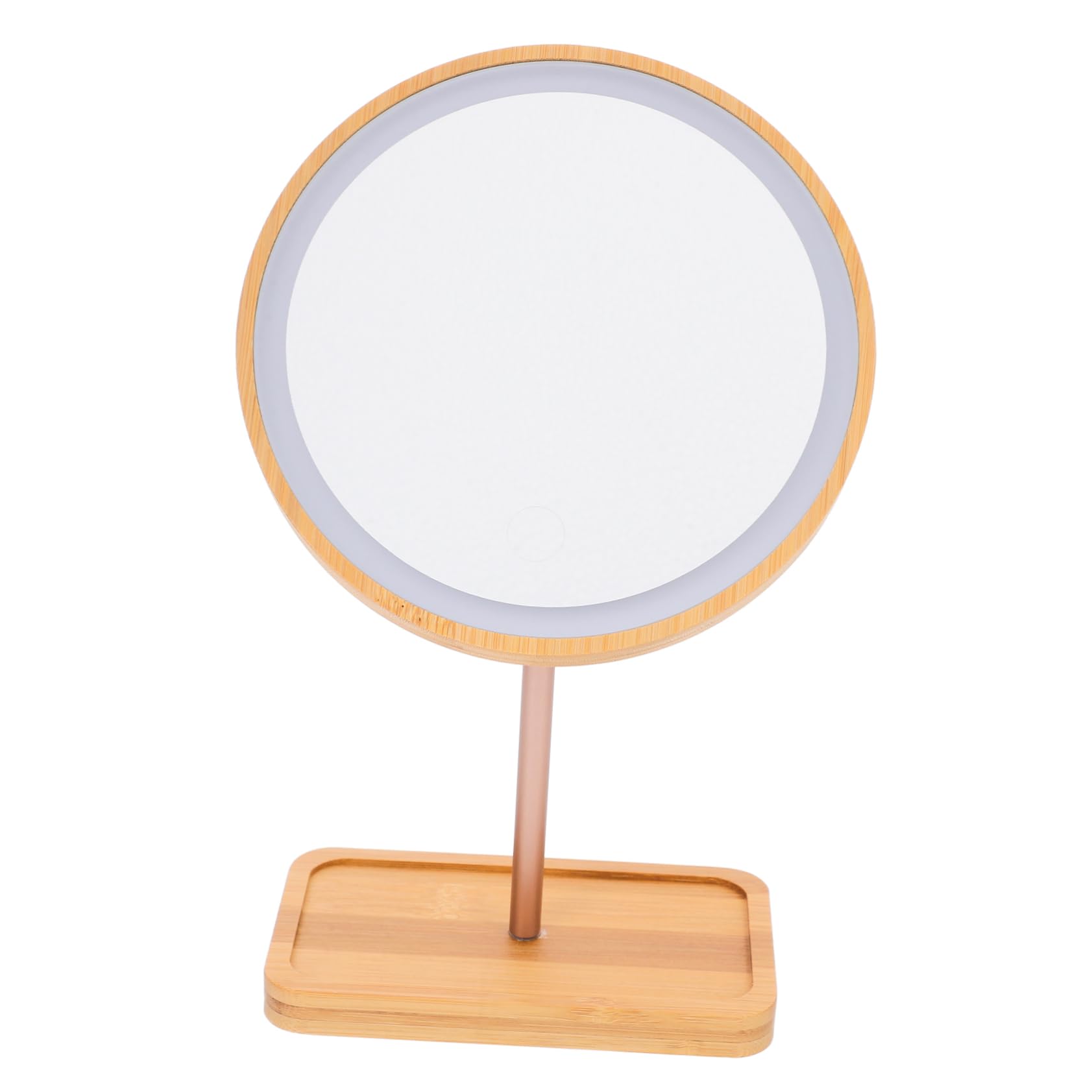Miroir de maquillage en bois pivotant BESTYASH miroir LED rechargeable au fini premium