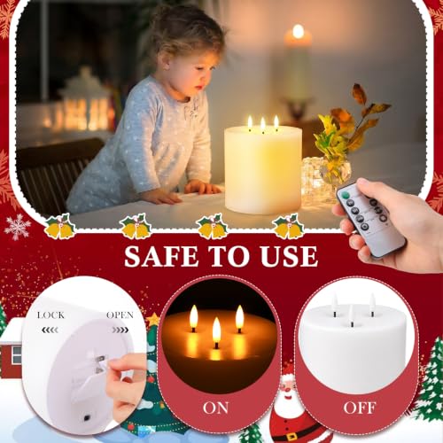 Image of Retisee 1 Pack White Extra Large Flameless Candles 6 inch x 6 inch