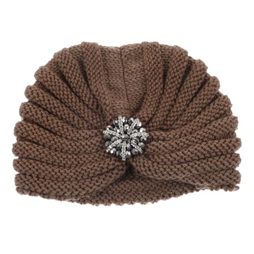 Bonnet en laine pour femme GALPADA kaki tricoté style bandana