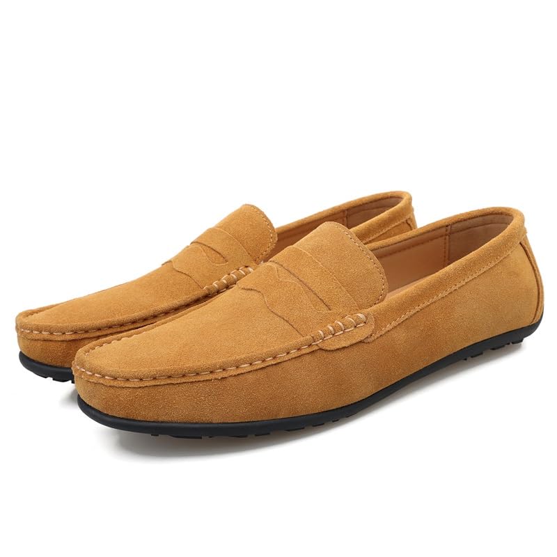 Men's Loafers Shoes Apron Toe Suede Vamp Solid Color Penny Loafer Shoe Flexible Lightweight Comfortable Fashion Classic Slip-on4