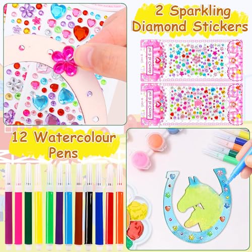 Zeuwets Hufeisen Holz, 18 Stück Hufeisen Kindergeburtstag, Pferde Geburtstagsdeko, Hufeisen Windspiel Bastelset, Hufeisen Holz zum Bemalen, DIY Holz Basteln für Kinder Mädchen Junge Party Handwerk