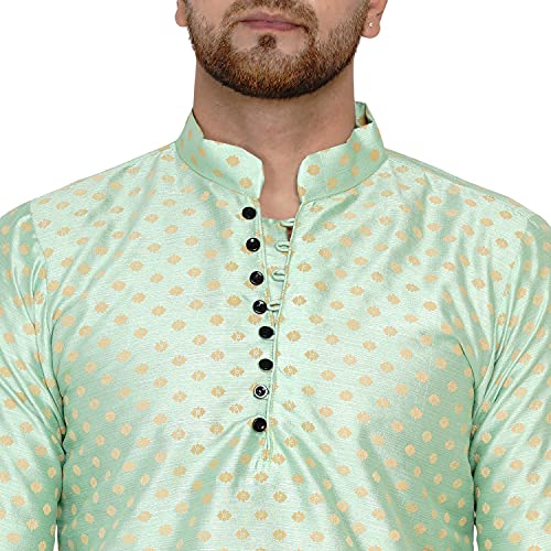 Image of Veera Paridhaan Men's Banarasi Full Sleeve Printed Long Straight Kurta