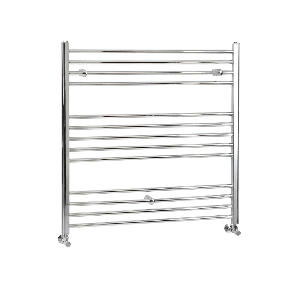 Milano Kent Chrome Straight Bar Heated Towel Rail - 1000Mm X 1000Mm