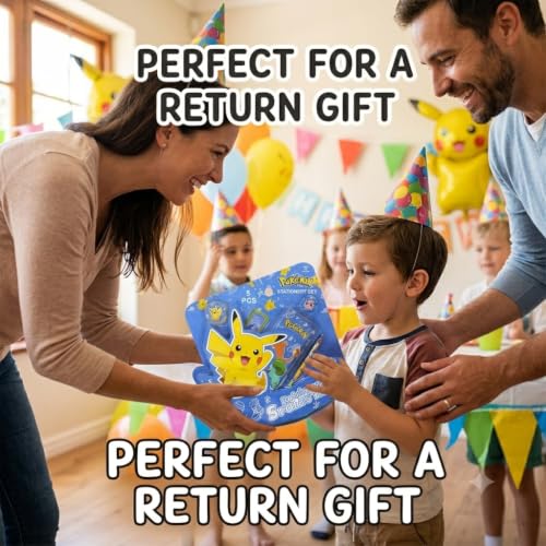 Image of Pokemon 5 pcs Stationery SetSchool Supplies Kit Multicolor Return Gift for Kids Age 3 Years +