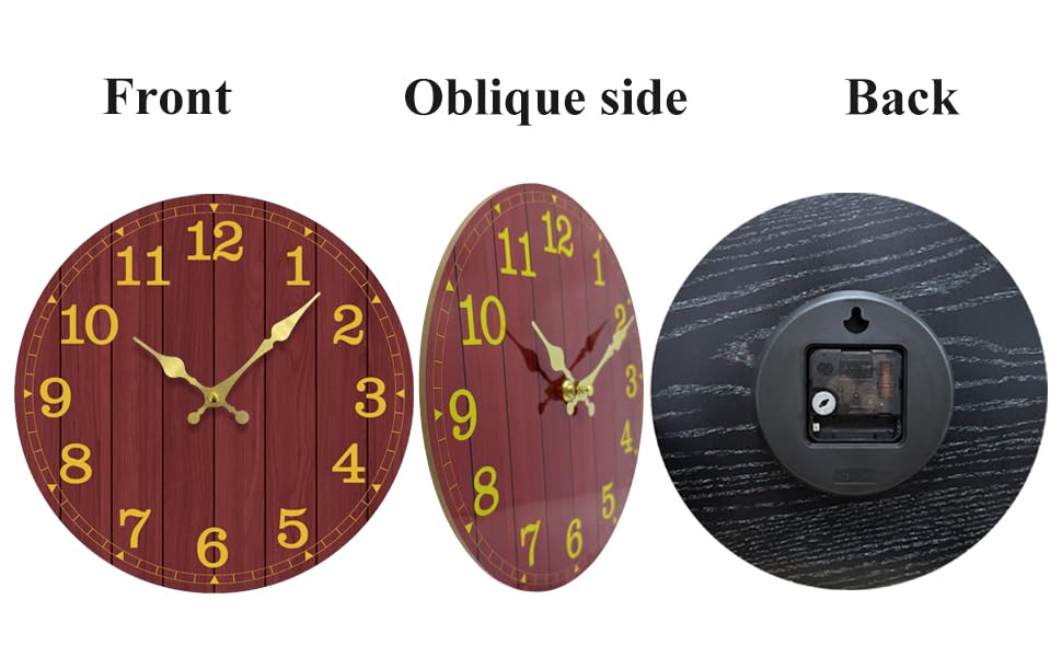 Image of Wall Clock, Modern Wall Clocks Battery Operated, Silent Non Ticking Clock Decorative for Living Room, Office, Home, School 12 Inch (Brown, Gold)