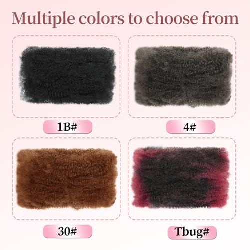 SHIHERESH 8 Inch Afro Kinky Curly Braiding Hair Bulk for Dreadlock Extensions 3 Bundles Marley Twist Hair Bulk for Micro Locs Spring Afro Twist Braids and Repair Locs (4#,30g /Pack) - Image 4