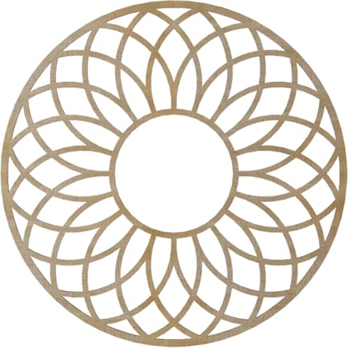 Image of Ekena Millwork 26 inchOD x 8 7 /8 inchID x 3 /8 inchT Cannes Wood Fretwork Pierced Ceiling Medallion, Hickory