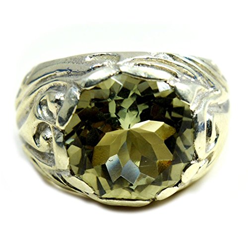 Bague améthyste verte pour peaux sensibles anneau argent véritable hypoallergénique