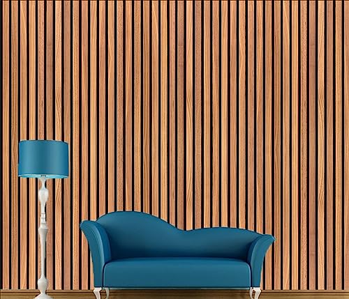 Image of CABANA HOMES Wall Stickers DIY Louvers Wallpaper for Walls (45 x 125 cm, 1 Roll) (6 sq. ft) Decorative Self Adhesive Living Room Furniture Table Top Door Wardrobe Decals Home Decor, Wooden