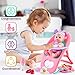 deAO Baby Doll Set with Crib Bed High Chair Stroller Baby Doll Accessories 20 Pieces Play Set Birthday for Girls Boys Kids