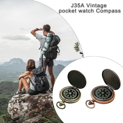 Brújula de bolsillo vintage portátil estilo retro miniatura 2