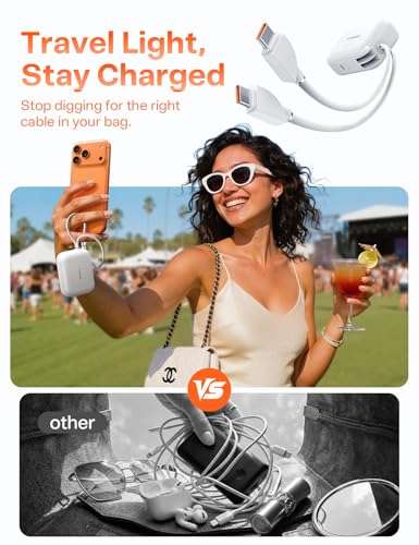 Image of TORRAS EasyGo for iPhone 17 Portable Charger 10000mAh, 45W Ultra-Ice Fast Charging USB-C Power Bank with Dual Built-in Cables, Battery Pack Compatible with iPhone 17 /16 /15 Pro, Samsung S26 S26+ Ultra