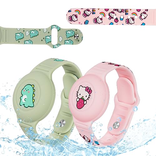 Lot De 2] Compatible Avec Les Bracelets AirTag Pour Enfants, MOWYEOK Cute Kids Air Tag Réglable