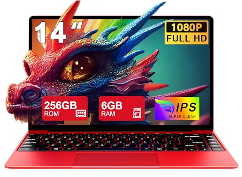 Ordenador Portátil Celeron N4020 14'' con Windows 11 y SSD 256GB Roja