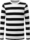 Omertshirt Adult Kid Striped T-Shirt Men Women Couple Shirt Long Sleeve Tops Black Woman-M